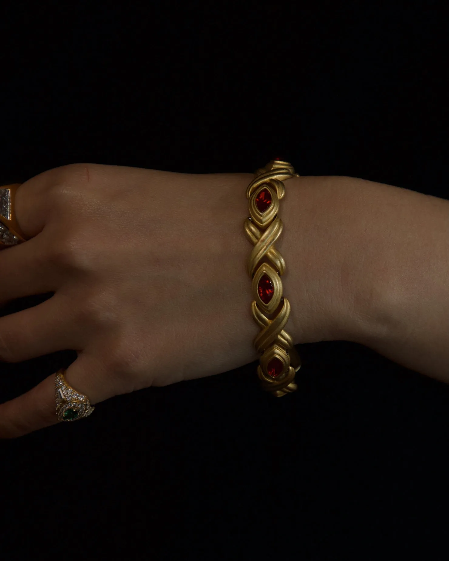Vintage Matte Ruby Bracelet