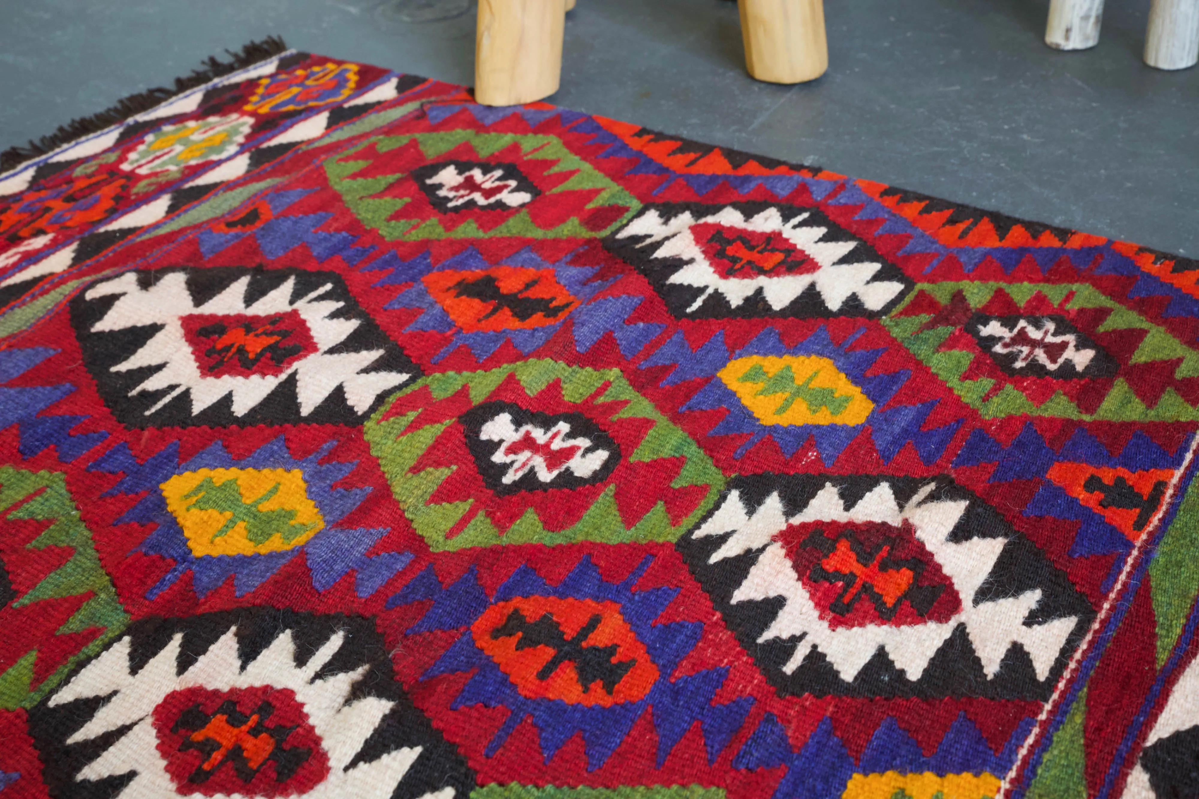 Vintage Mini Turkish Kilim Rug 2'4"x3'10"
