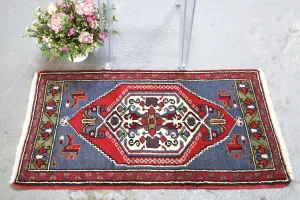 Vintage Mini Turkish Rug 21inx39in