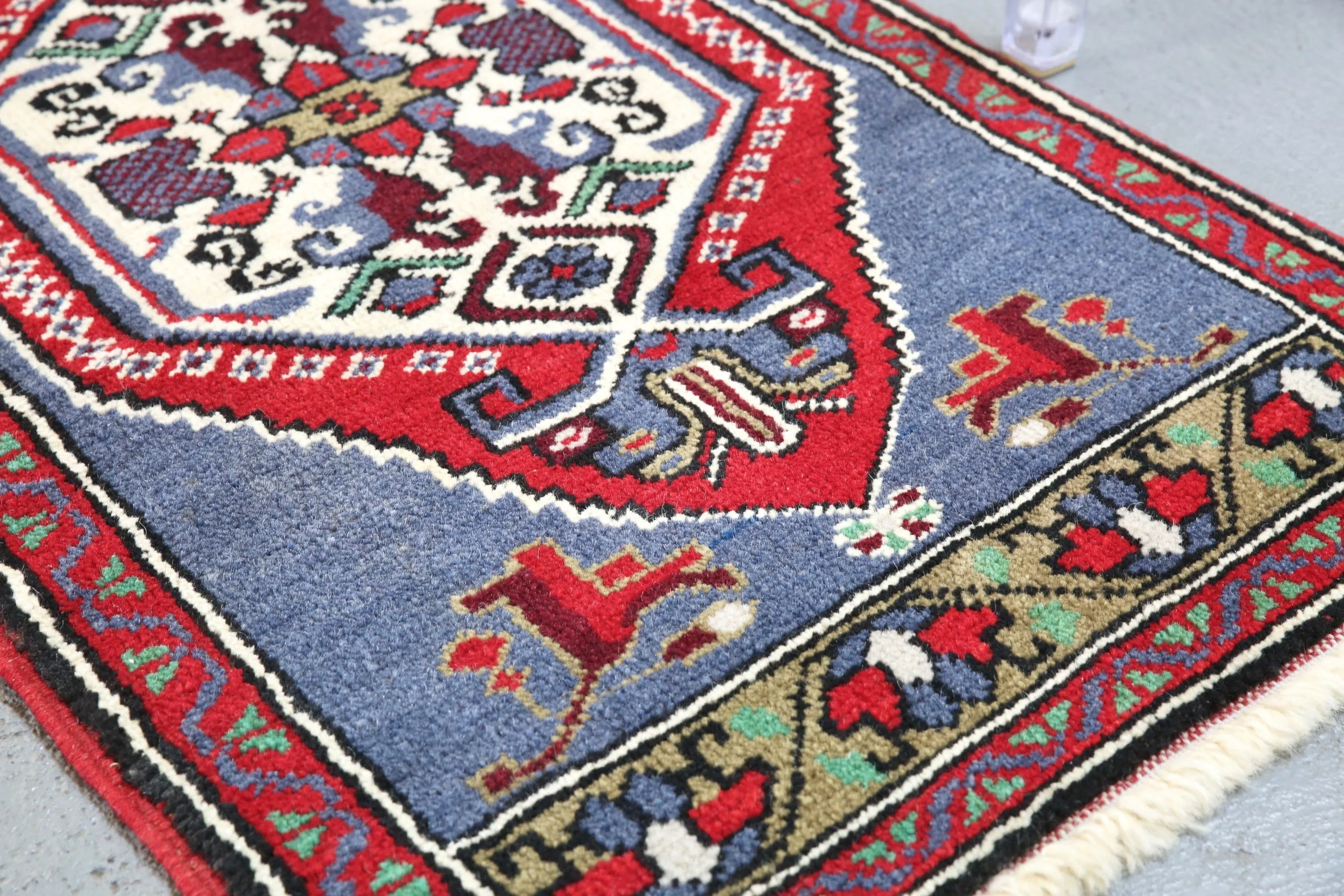 Vintage Mini Turkish Rug 21inx39in
