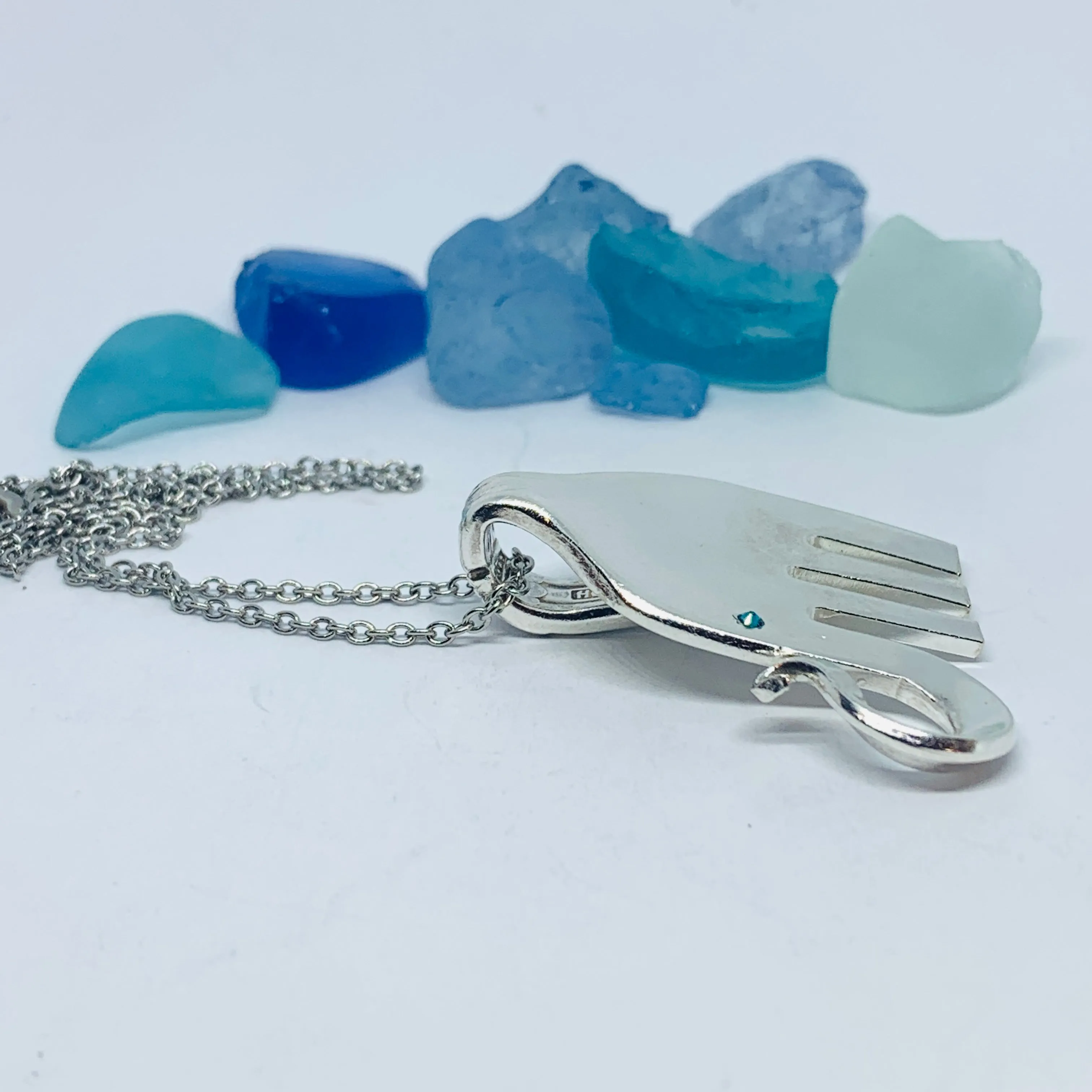 Vintage Silverware “Elefork” Fork Elephant Pendant with Chain | Vintage Silverware Jewelry | Vintage Pendant