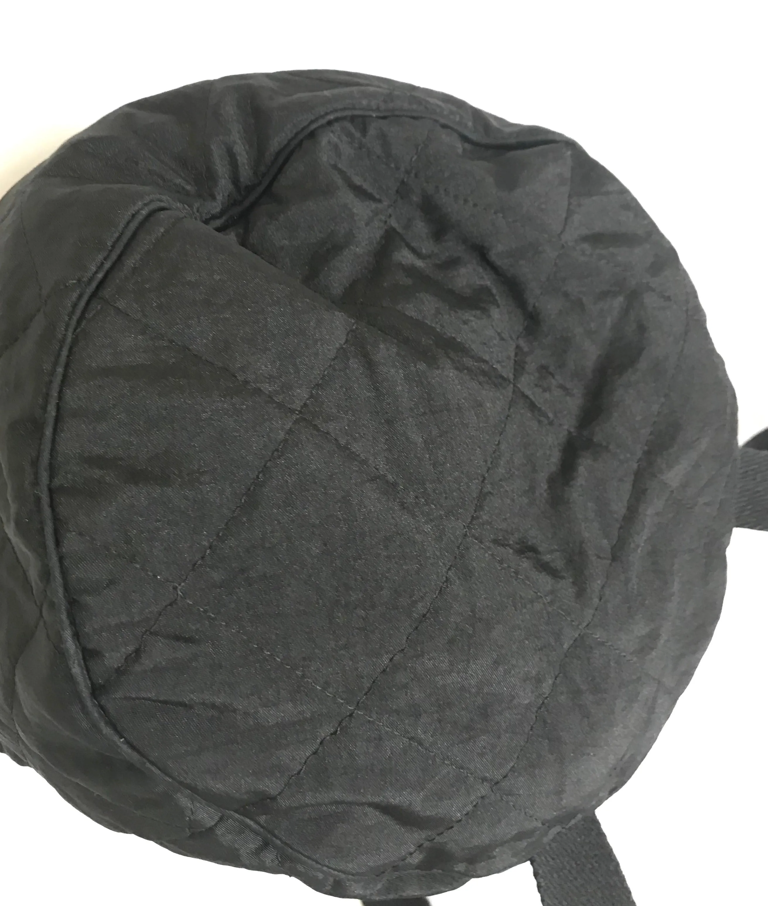 Vintage Sonia Rykiel black lightweight quilted fabric backpack. Travel bag. Made in France.