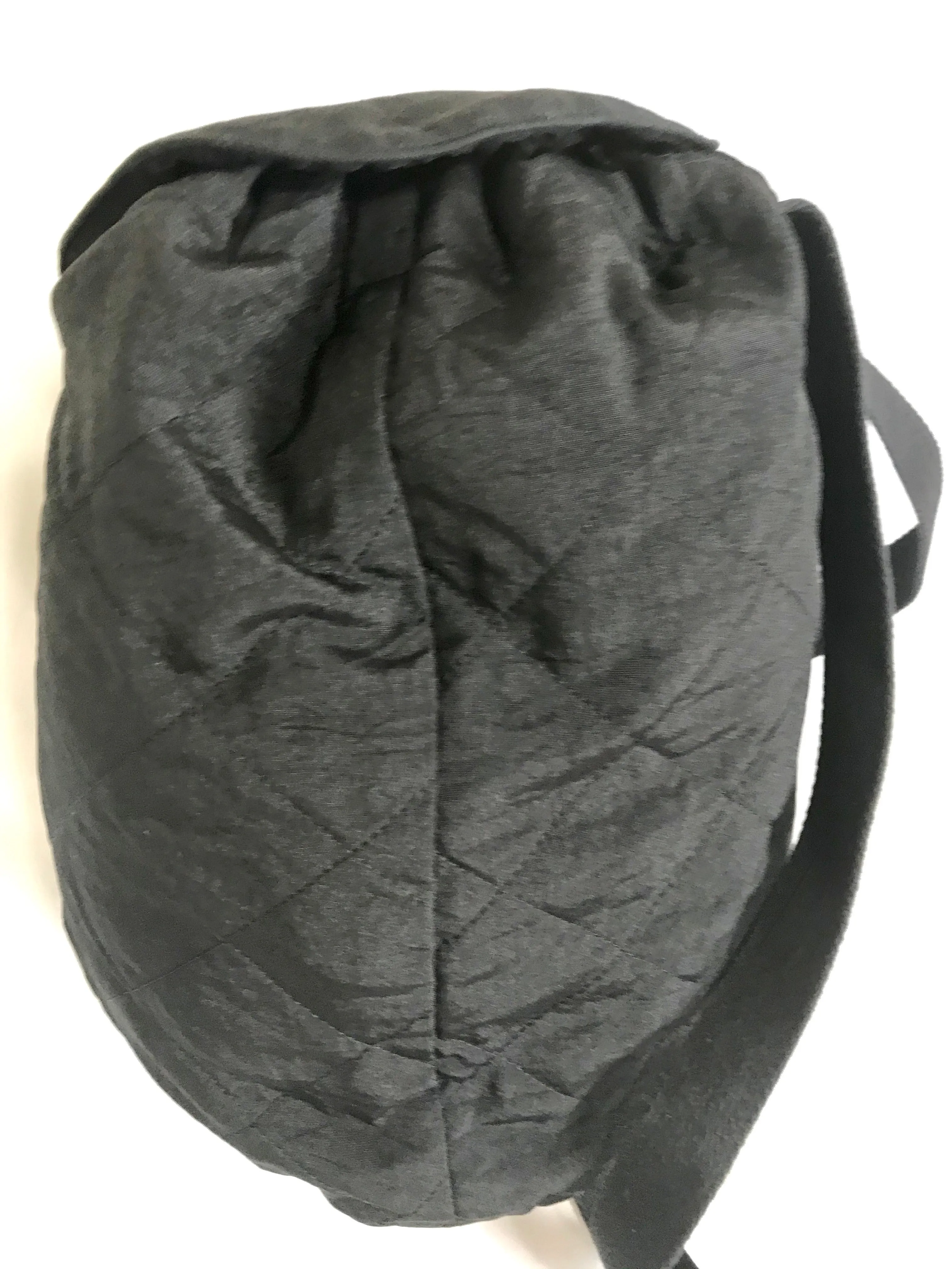 Vintage Sonia Rykiel black lightweight quilted fabric backpack. Travel bag. Made in France.