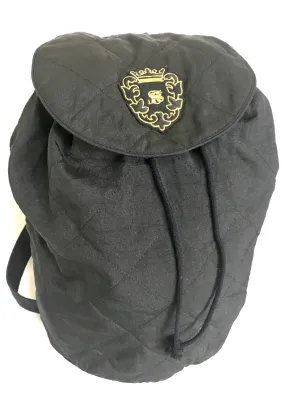 Vintage Sonia Rykiel black lightweight quilted fabric backpack. Travel bag. Made in France.