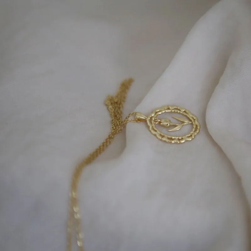 Vintage Tulip Necklace (Solid Silver)