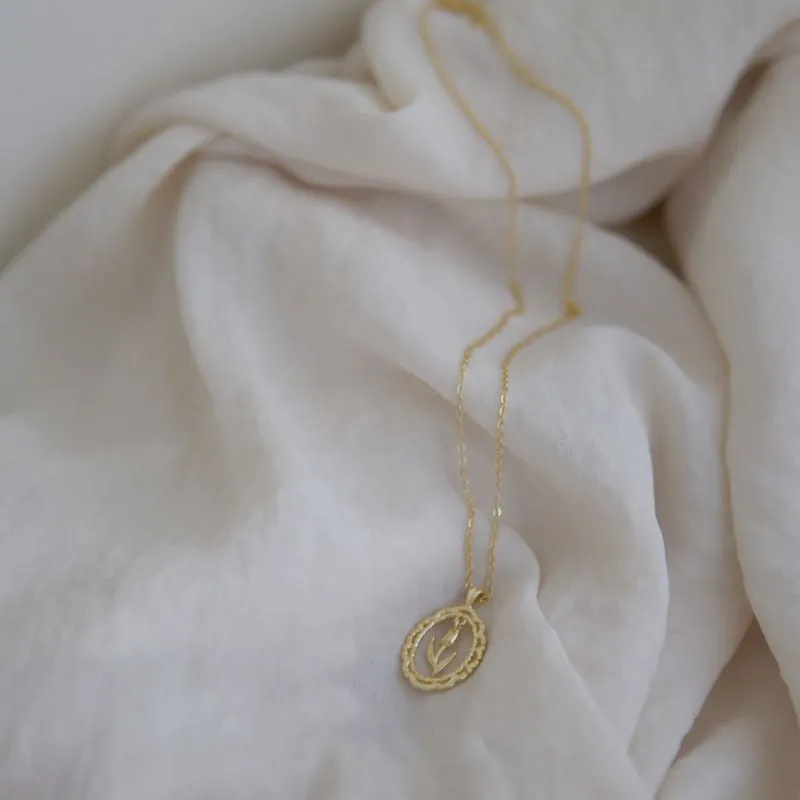 Vintage Tulip Necklace (Solid Silver)