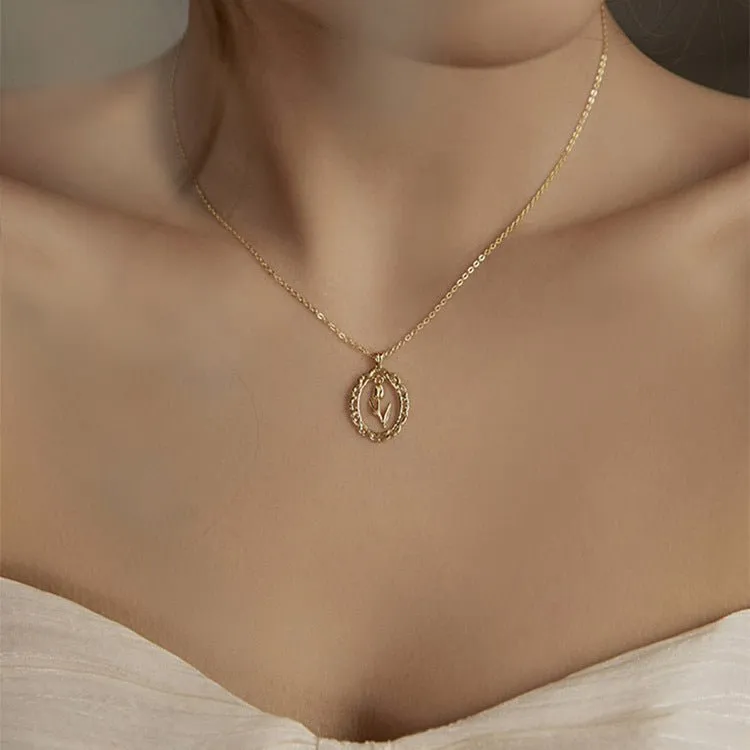 Vintage Tulip Necklace (Solid Silver)