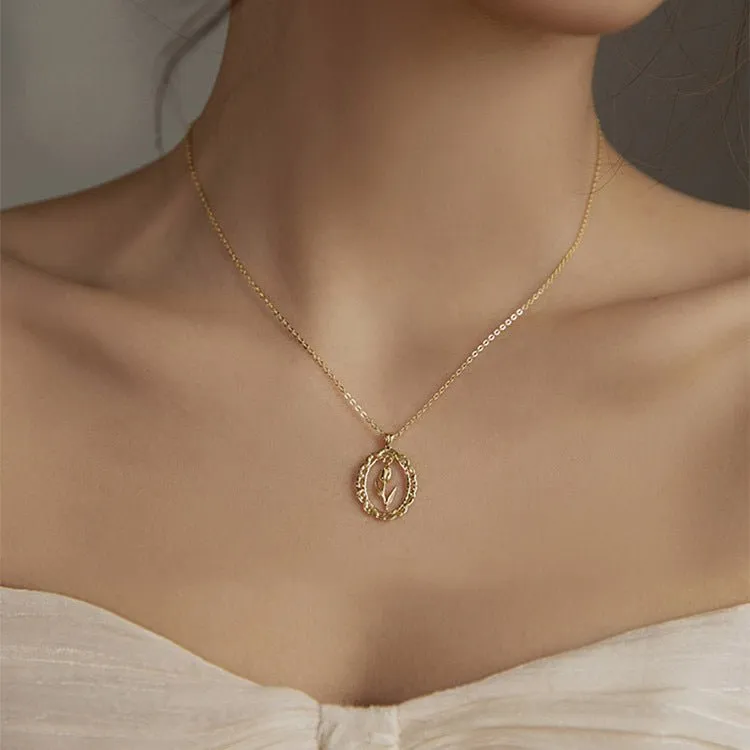 Vintage Tulip Necklace (Solid Silver)
