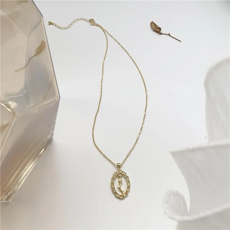 Vintage Tulip Necklace (Solid Silver)
