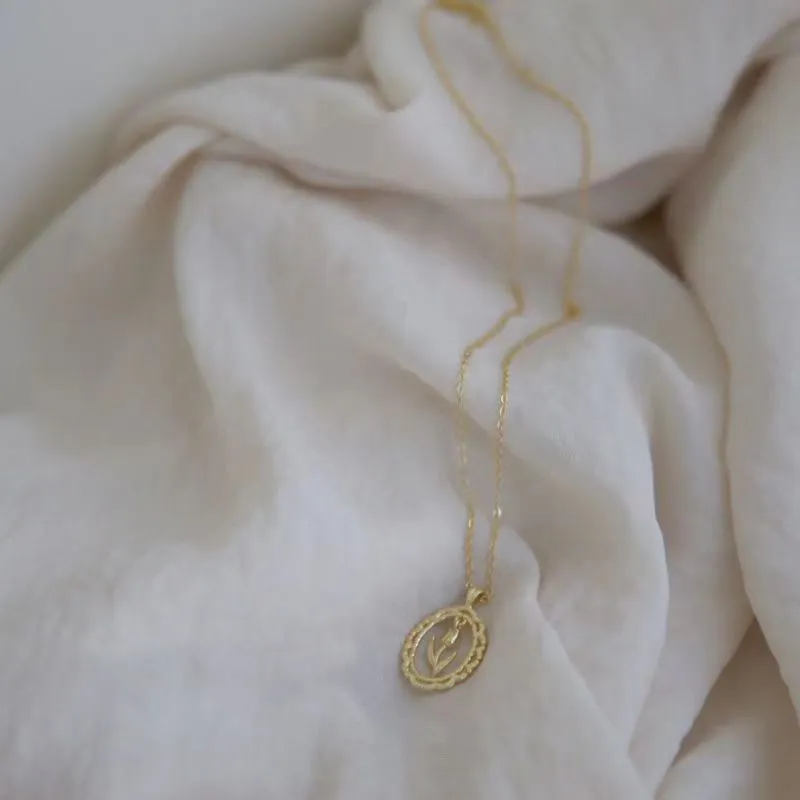 Vintage Tulip Necklace (Solid Silver)
