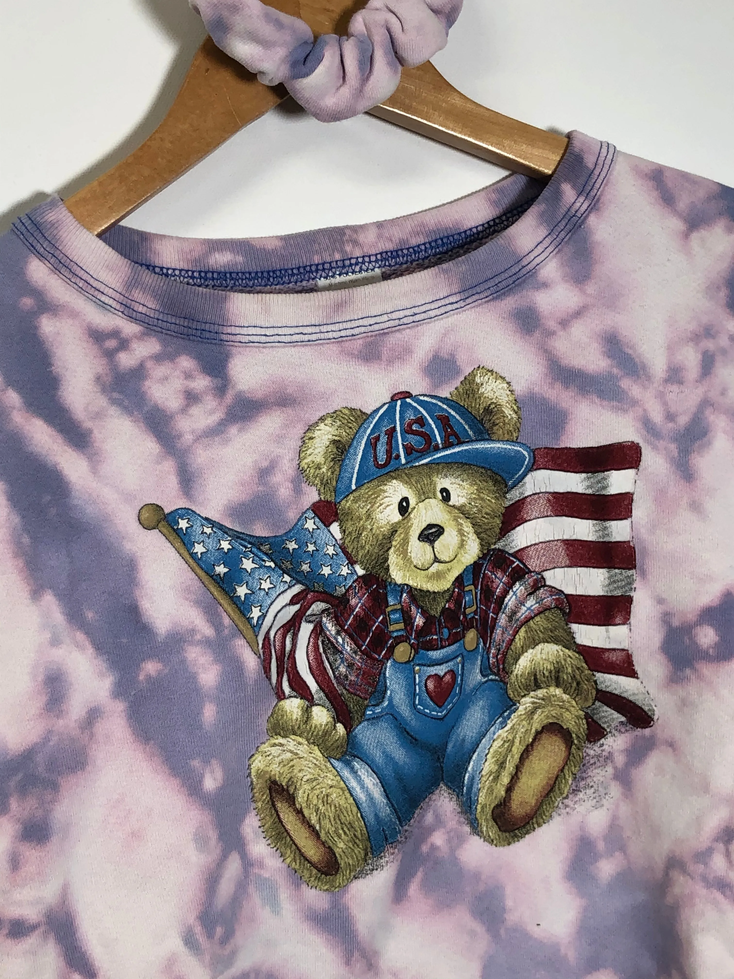VTG USA Bear Dyed Cropped Sweater Set (M/L)
