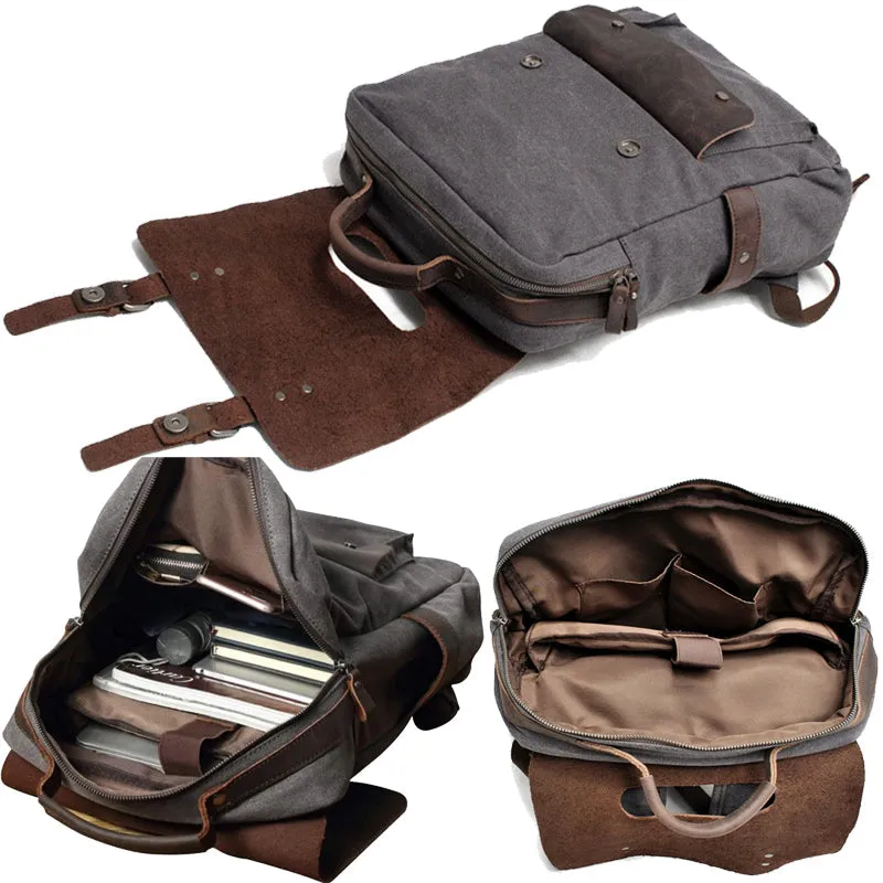 Waterproof Canvas Backpack Men Large Travel Rucksack