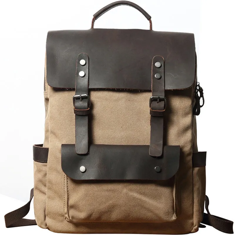 Waterproof Canvas Backpack Men Large Travel Rucksack