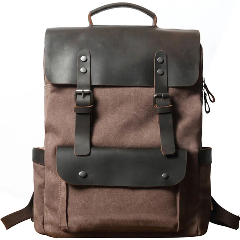 Waterproof Canvas Backpack Men Large Travel Rucksack