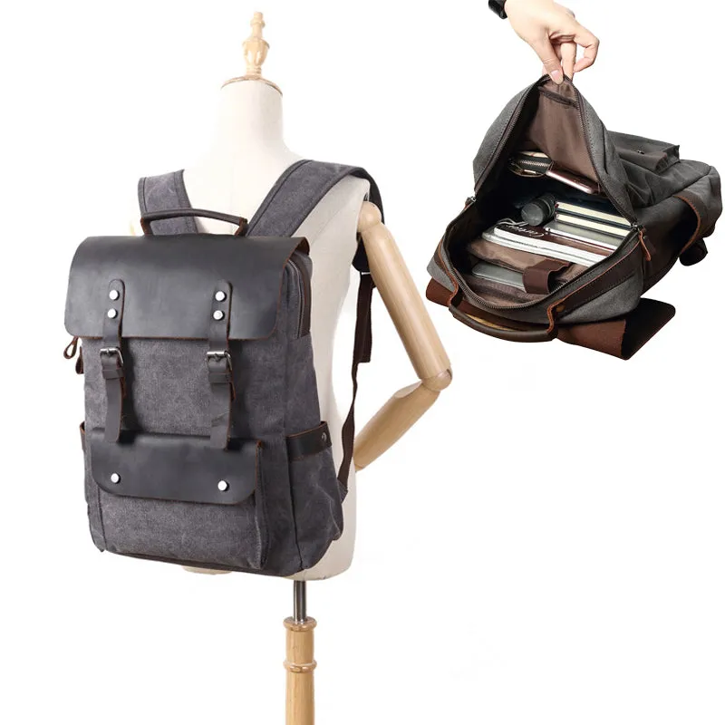 Waterproof Canvas Backpack Men Large Travel Rucksack