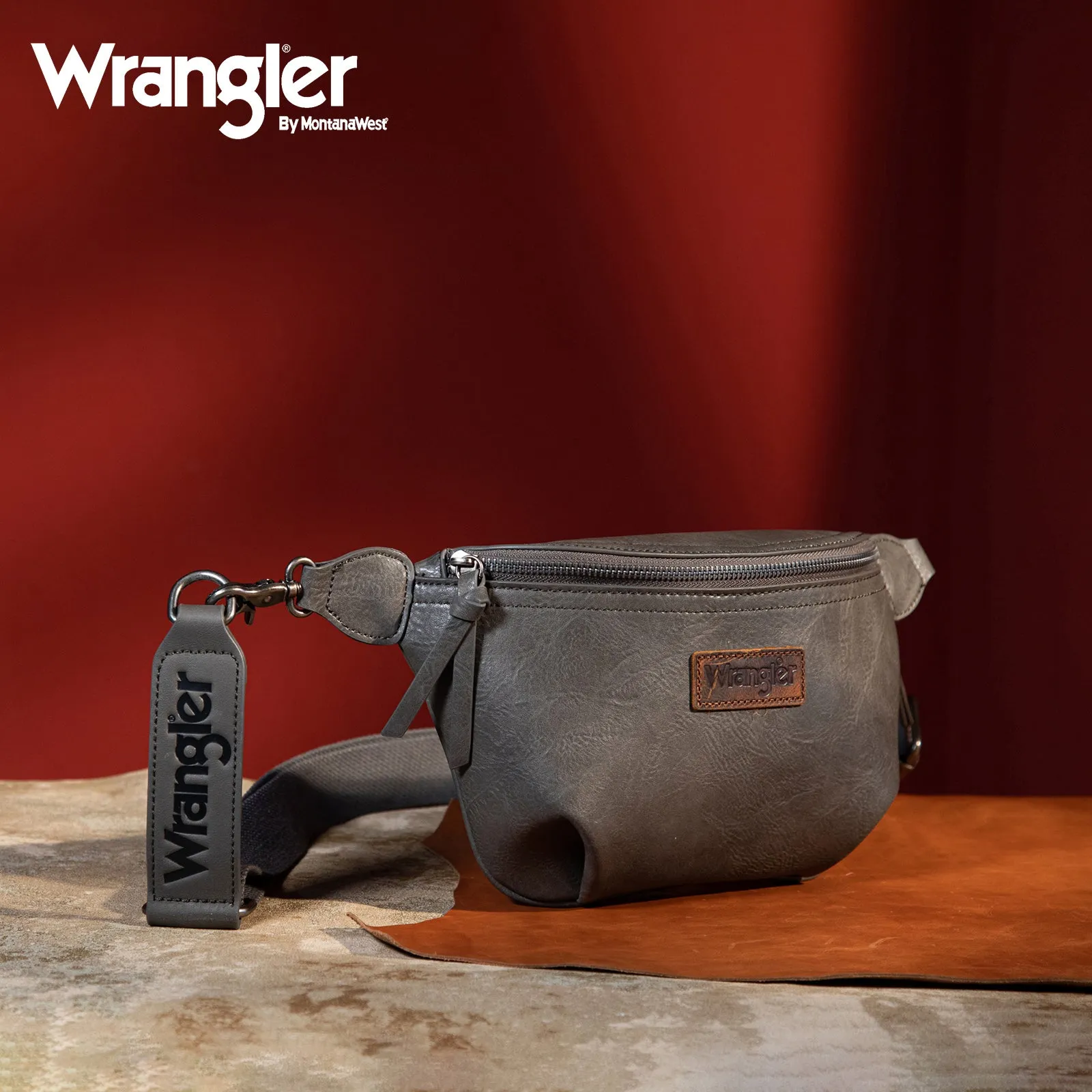 WG82-194  Wrangler Fanny Pack Belt Bag Sling Bag - Grey