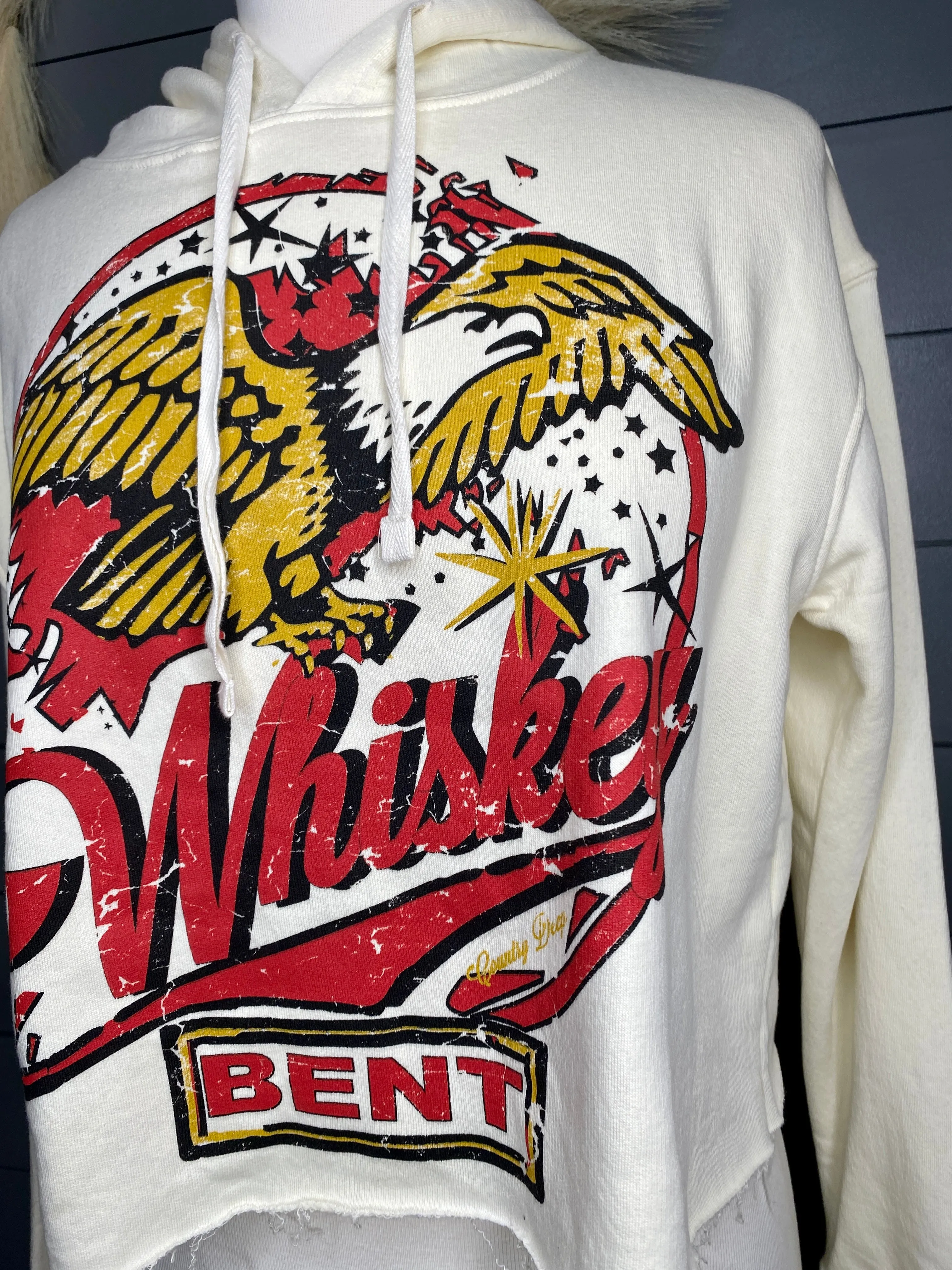 Whiskey Bent Cropped Hoodie Sweatshirt