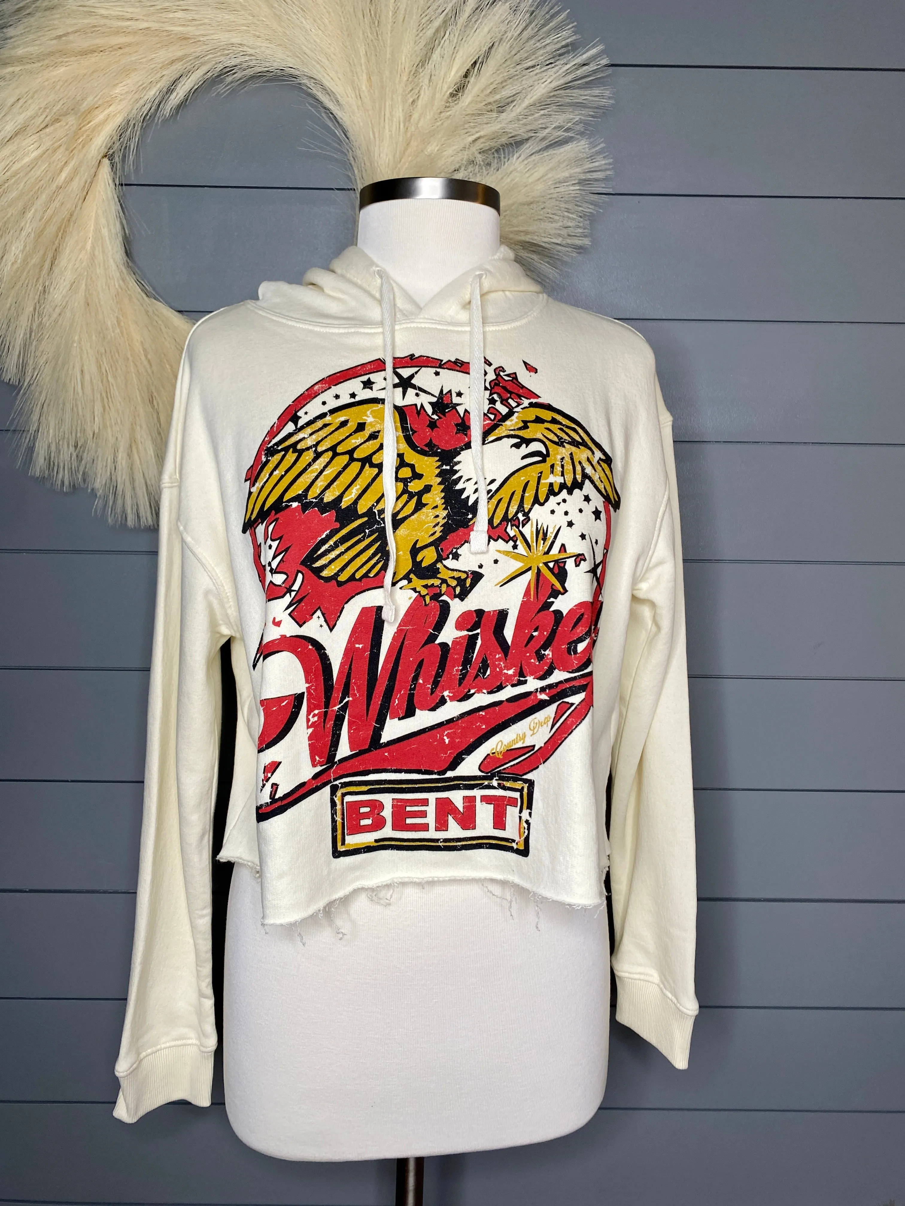 Whiskey Bent Cropped Hoodie Sweatshirt