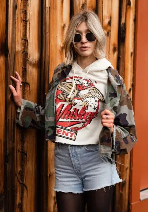 Whiskey Bent Cropped Hoodie Sweatshirt