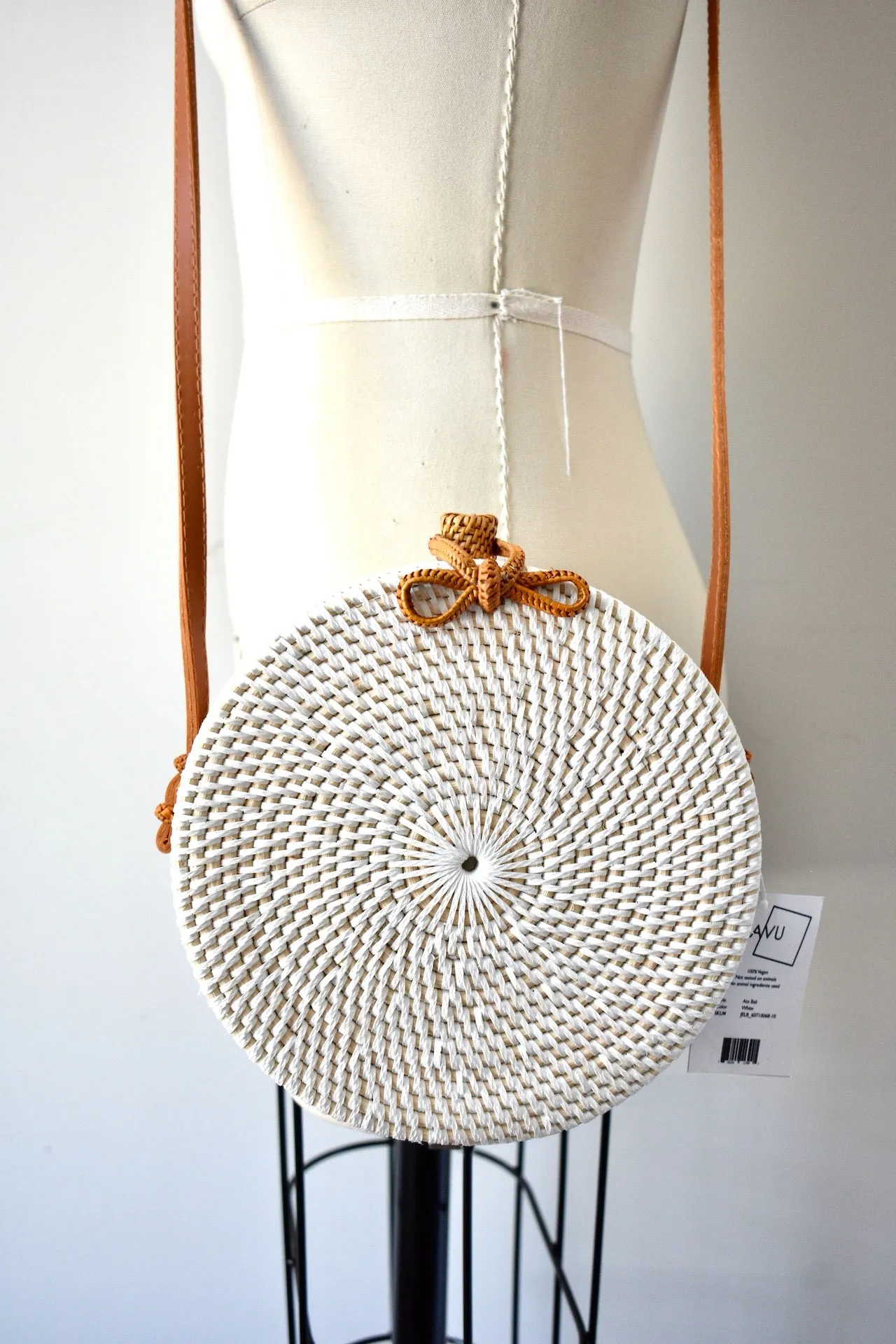 White Circle 100% Vegan Crossbody Circle Bag