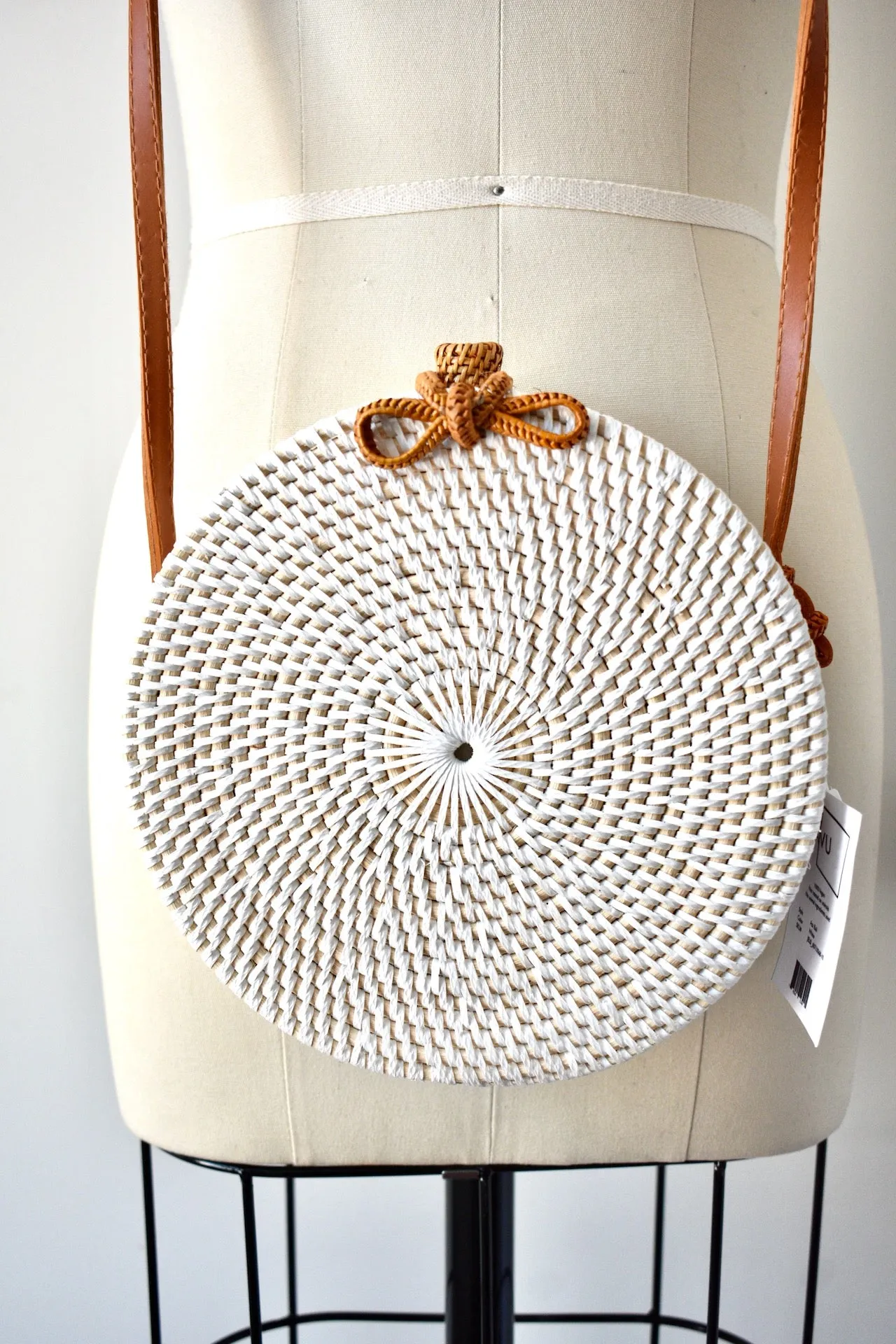 White Circle 100% Vegan Crossbody Circle Bag