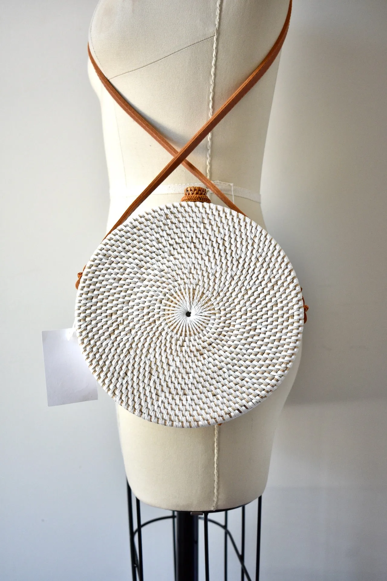White Circle 100% Vegan Crossbody Circle Bag