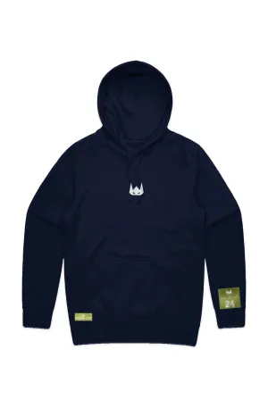 WOLFPACK UNLTD "STATEMENT" PREMIUM EMBROIDERED HOODIE | NAVY BLUE