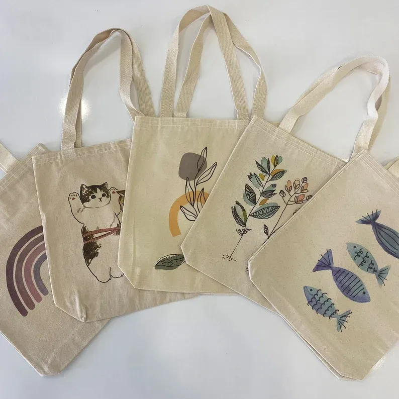 Women Canvas Tote Bag, Retro Aesthetic ToteBag, Cute Tote Bag