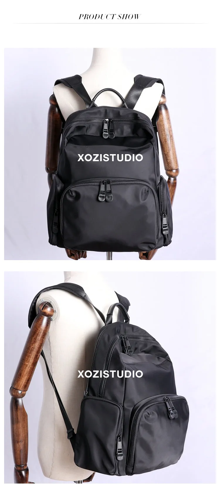 Womens Nylon Laptop Backpack Best Travel Backpack Bag Nylon Black School Rucksack for Ladies