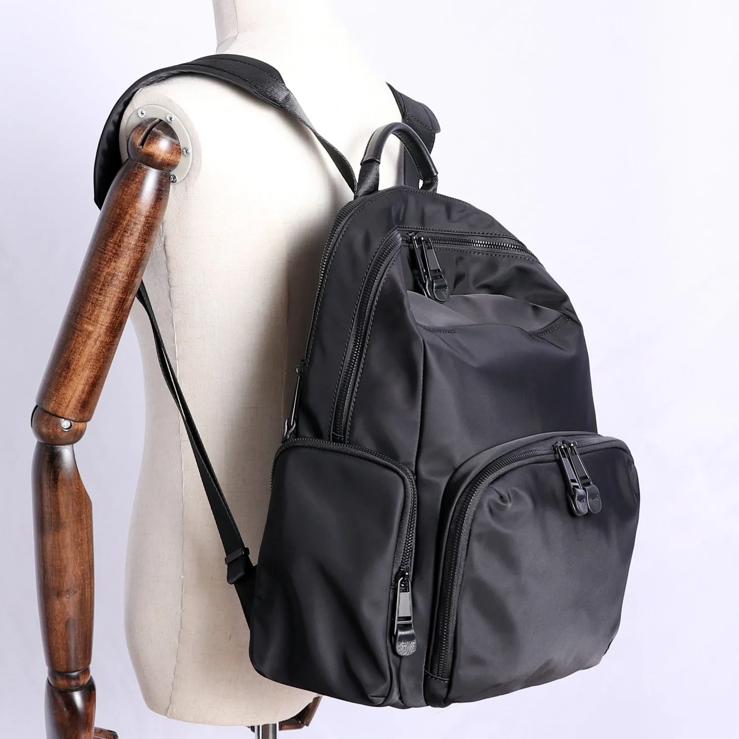 Womens Nylon Laptop Backpack Best Travel Backpack Bag Nylon Black School Rucksack for Ladies
