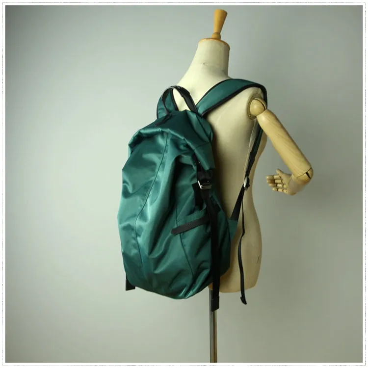 Womens Nylon Large Backpack Bag Dark Gray Nylon Travel Backpack School Rucksack for Ladies