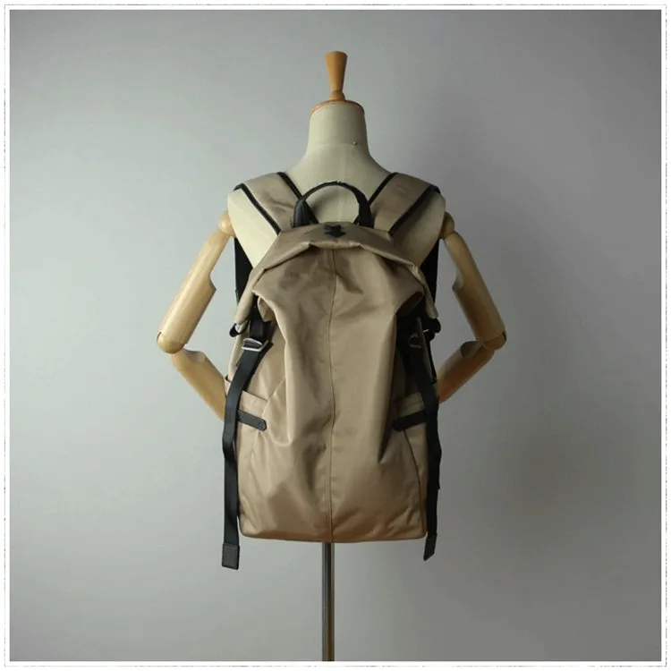 Womens Nylon Large Backpack Bag Dark Gray Nylon Travel Backpack School Rucksack for Ladies