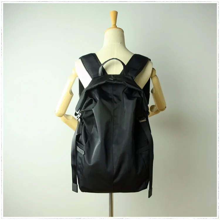 Womens Nylon Large Backpack Bag Dark Gray Nylon Travel Backpack School Rucksack for Ladies