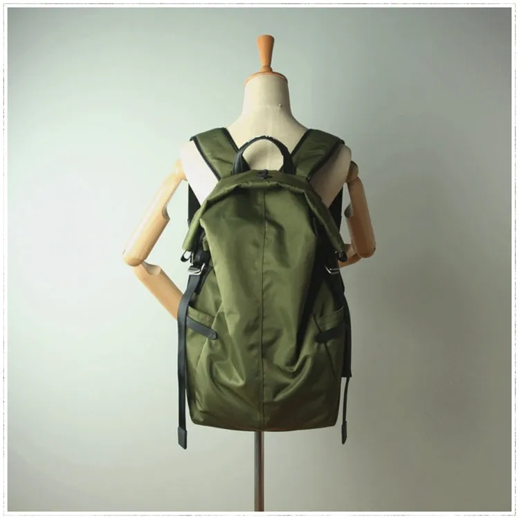 Womens Nylon Large Backpack Bag Dark Gray Nylon Travel Backpack School Rucksack for Ladies