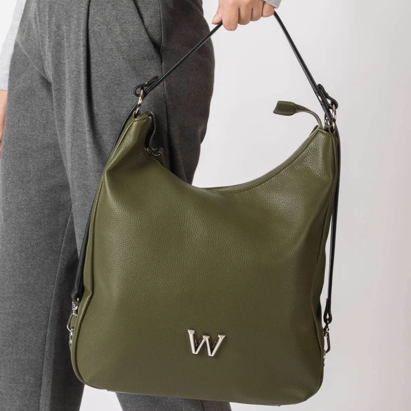 Wonders Large Green Leather Shoulder Hobo Bag