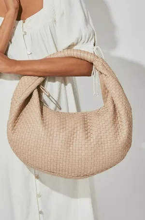 Woven Hobo Bag - Bone