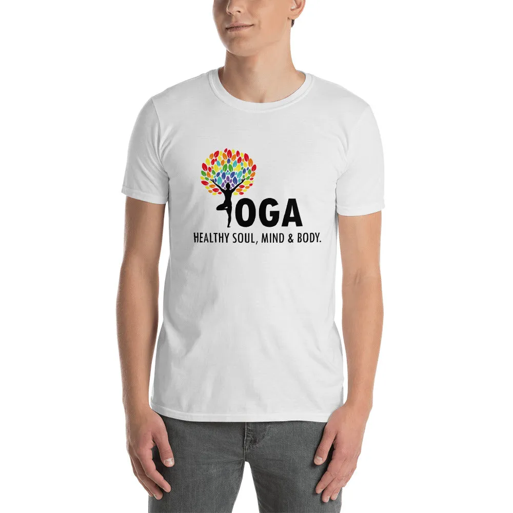 Yoga T Shirt White Shakti Yoga T Shirt Healthy Soul, Mind & Body T Shirt for Men