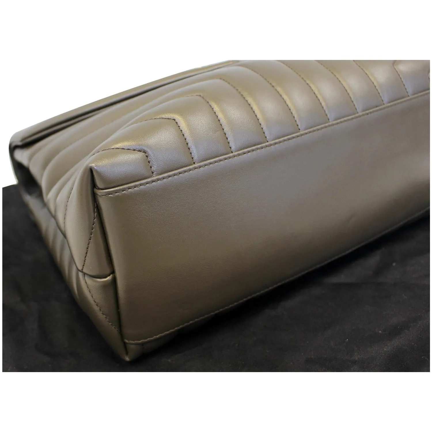 YVES SAINT LAURENT Matelasse Loulou Monogram Calfskin Shoulder Bag Grey
