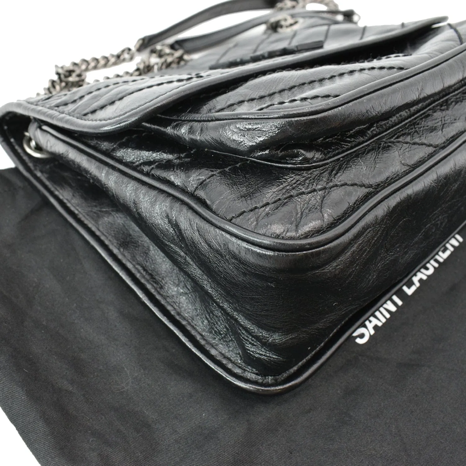YVES SAINT LAURENT Niki Medium Leather Crossbody Bag Black - New Year Deals