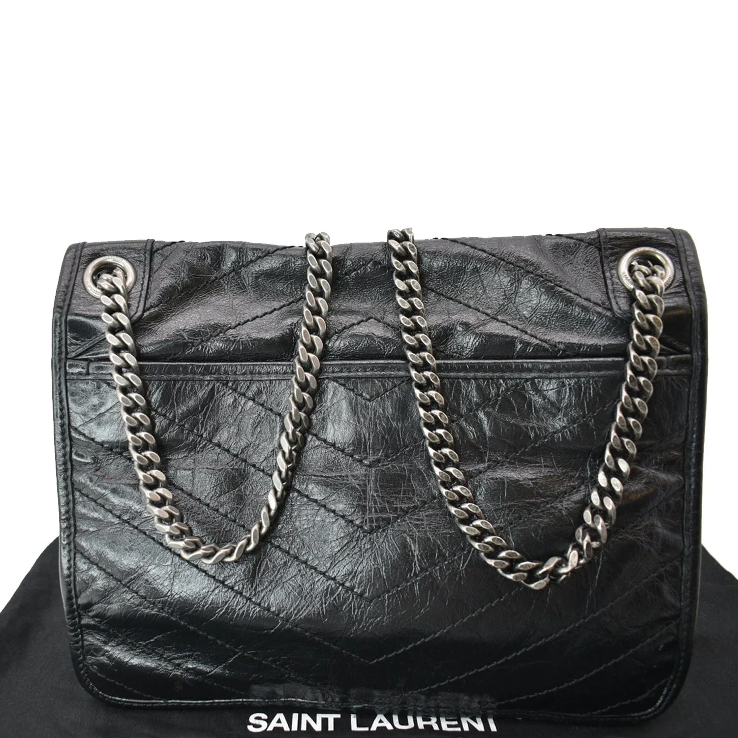 YVES SAINT LAURENT Niki Medium Leather Crossbody Bag Black - New Year Deals