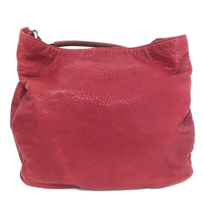 Yves Saint Laurent Roady Hobo Red Grained Leather Large Shoulder Bag