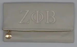 Zeta Phi Beta Pebble Texture Flat Clutch/Crossbody