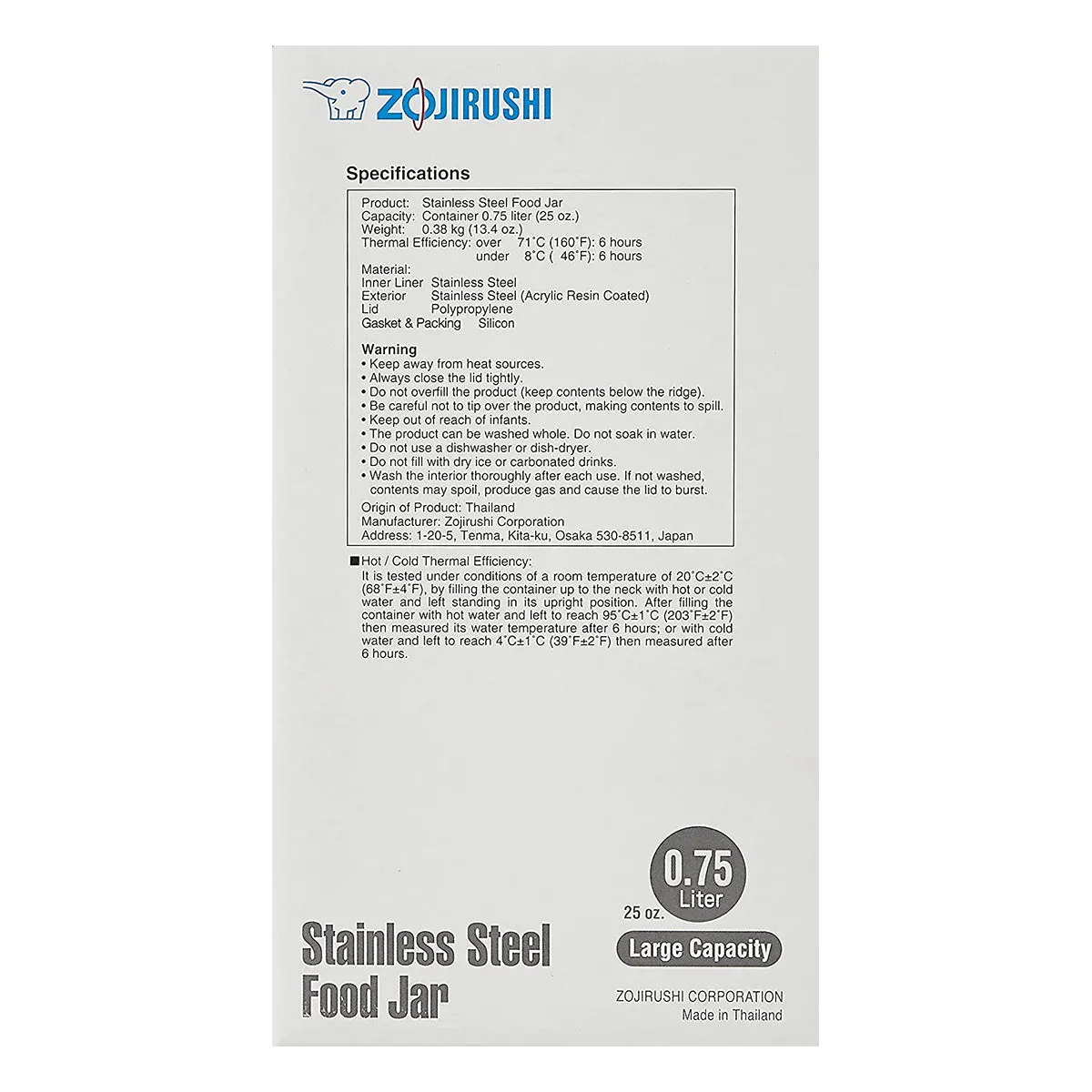 Zojirushi Stainless Steel Vacuum Food Jar - 25oz